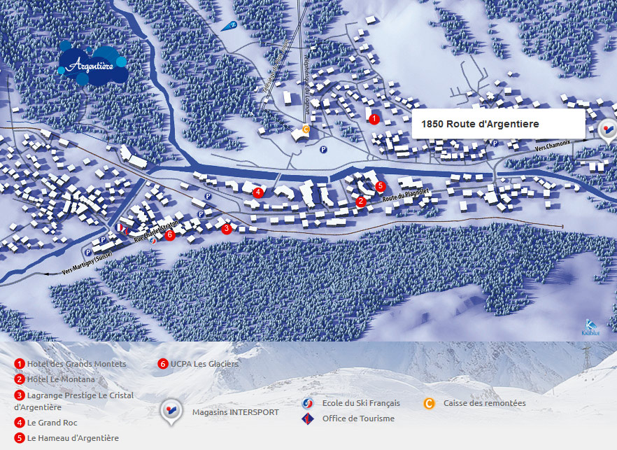 Access map Intersport Argentière Chamonix